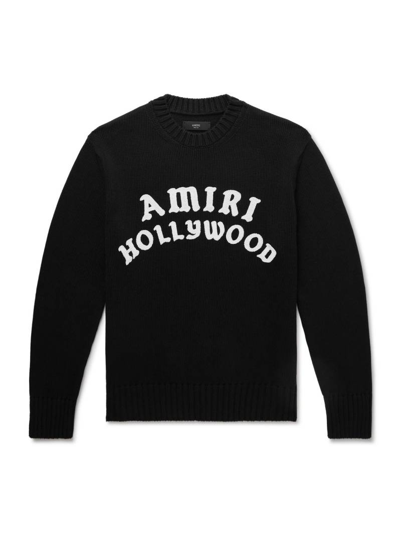 AMIRI - Hollywood Logo-Embroidered Cotton Sweater - Men - Black - XS von AMIRI