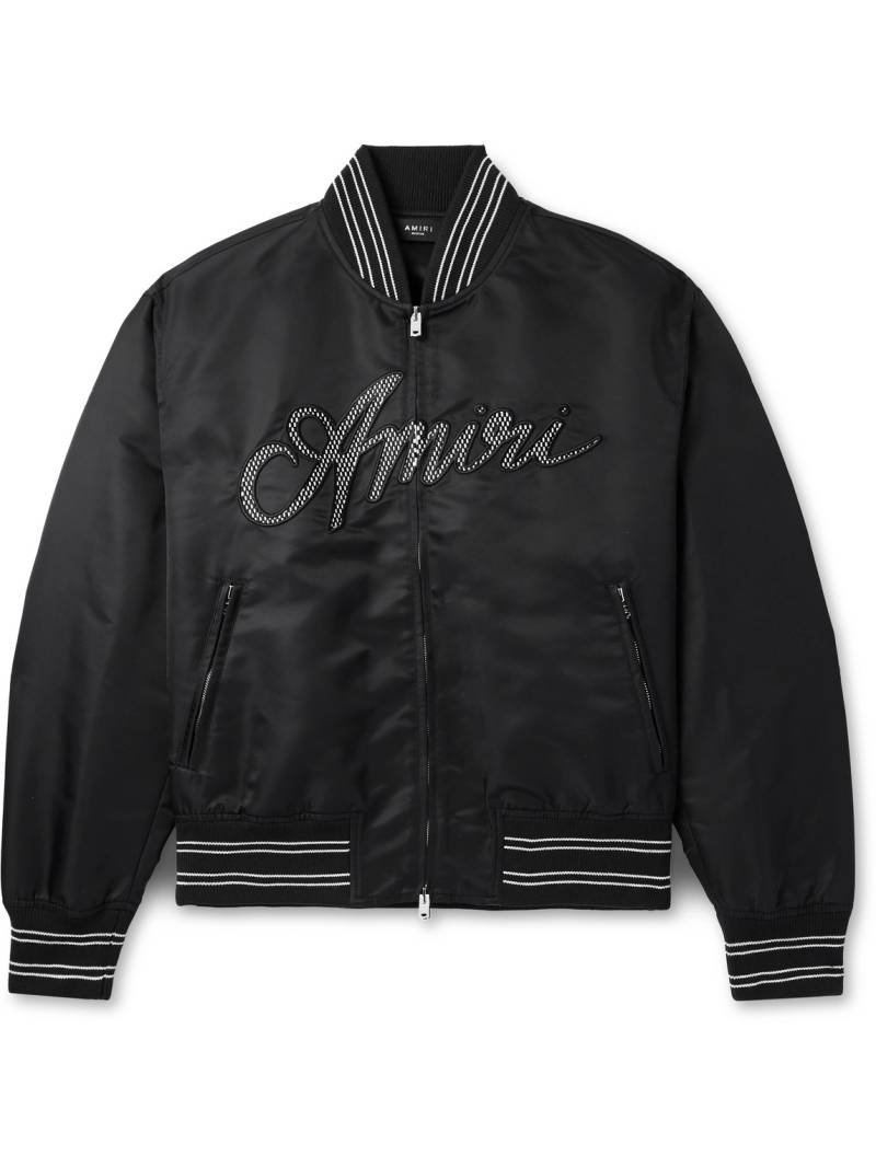 AMIRI - Logo-Appliquéd Padded Nylon Bomber Jacket - Men - Black - S von AMIRI