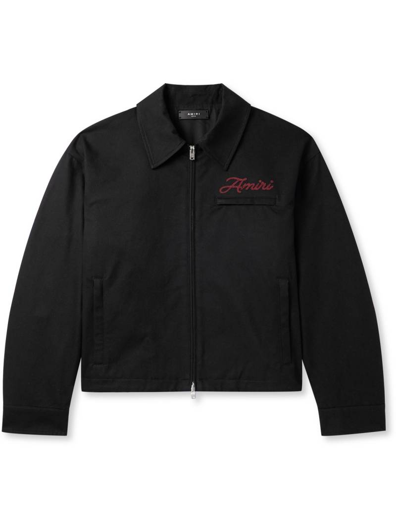 AMIRI - Logo-Embroidered Appliquéd Cotton-Twill Jacket - Men - Black - IT 52 von AMIRI