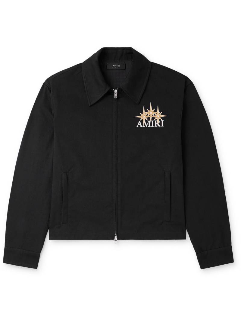 AMIRI - Logo-Embroidered Cotton-Twill Bomber Jacket - Men - Black - IT 48 von AMIRI