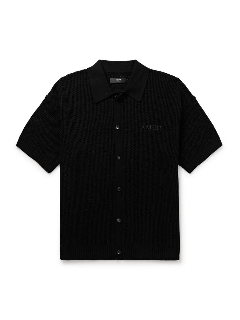 AMIRI - Logo-Embroidered Crocheted Cotton Shirt - Men - Black - S von AMIRI