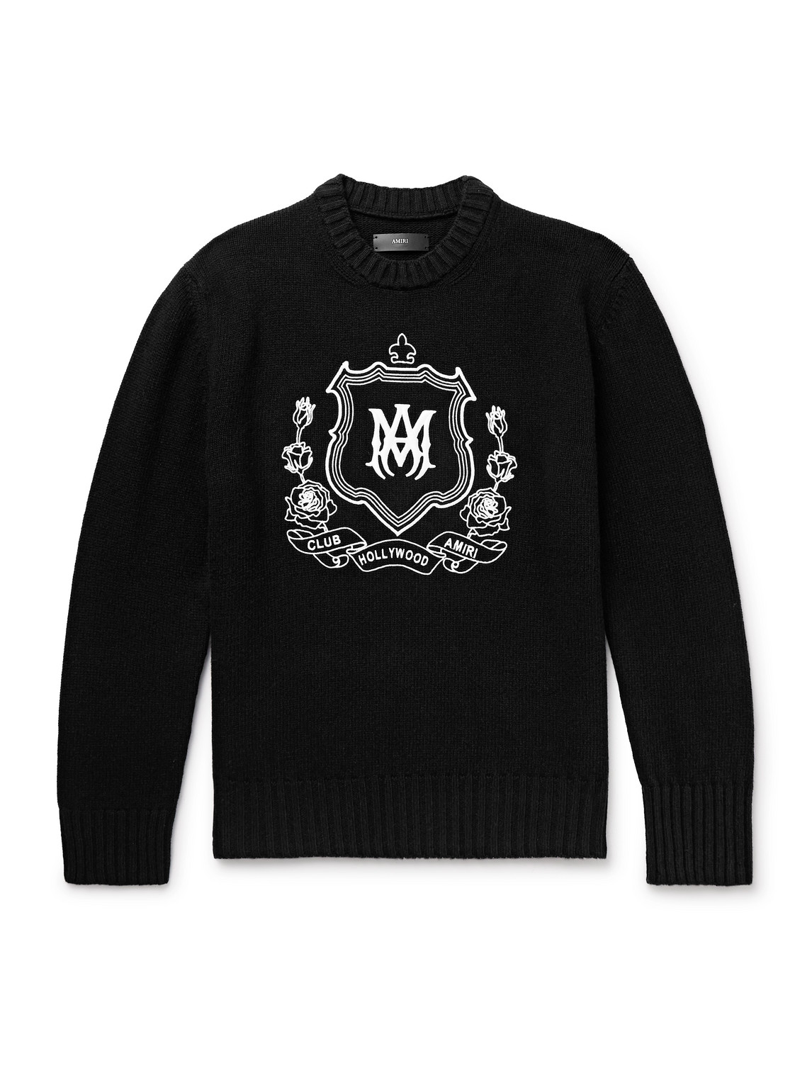 AMIRI - Logo-Embroidered Wool Sweater - Men - Black - XXL von AMIRI