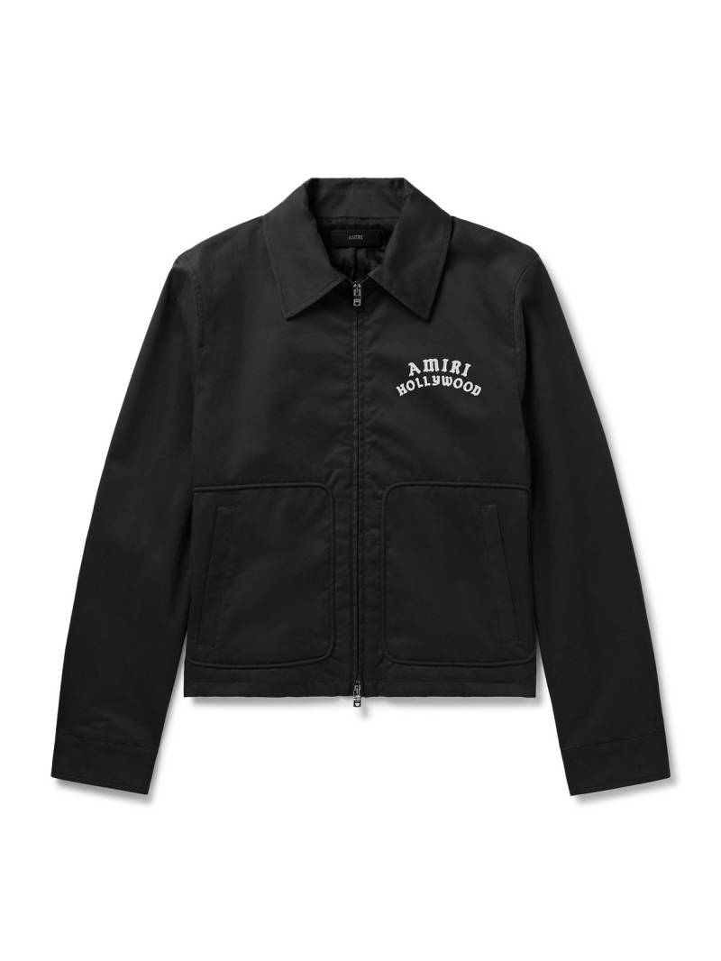 AMIRI - Logo-Flocked Cotton-Blend Blouson Jacket - Men - Black - IT 48 von AMIRI