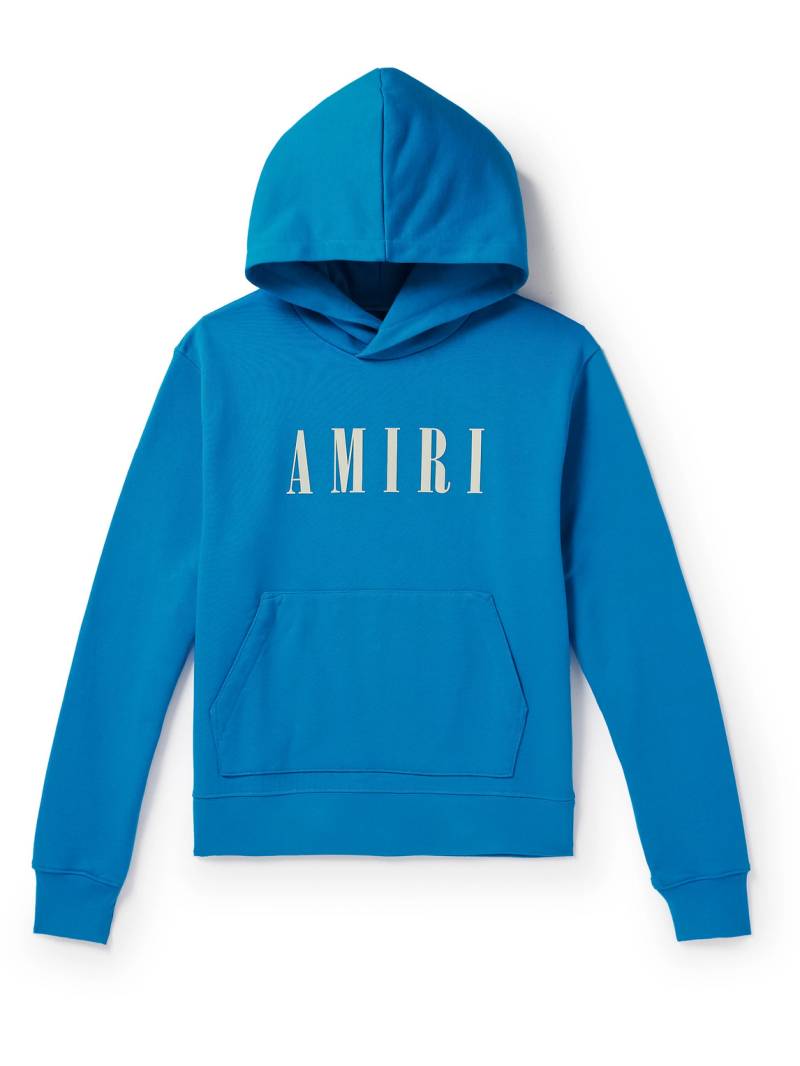 AMIRI - Logo-Print Cotton-Jersey Hoodie - Men - Blue - L von AMIRI