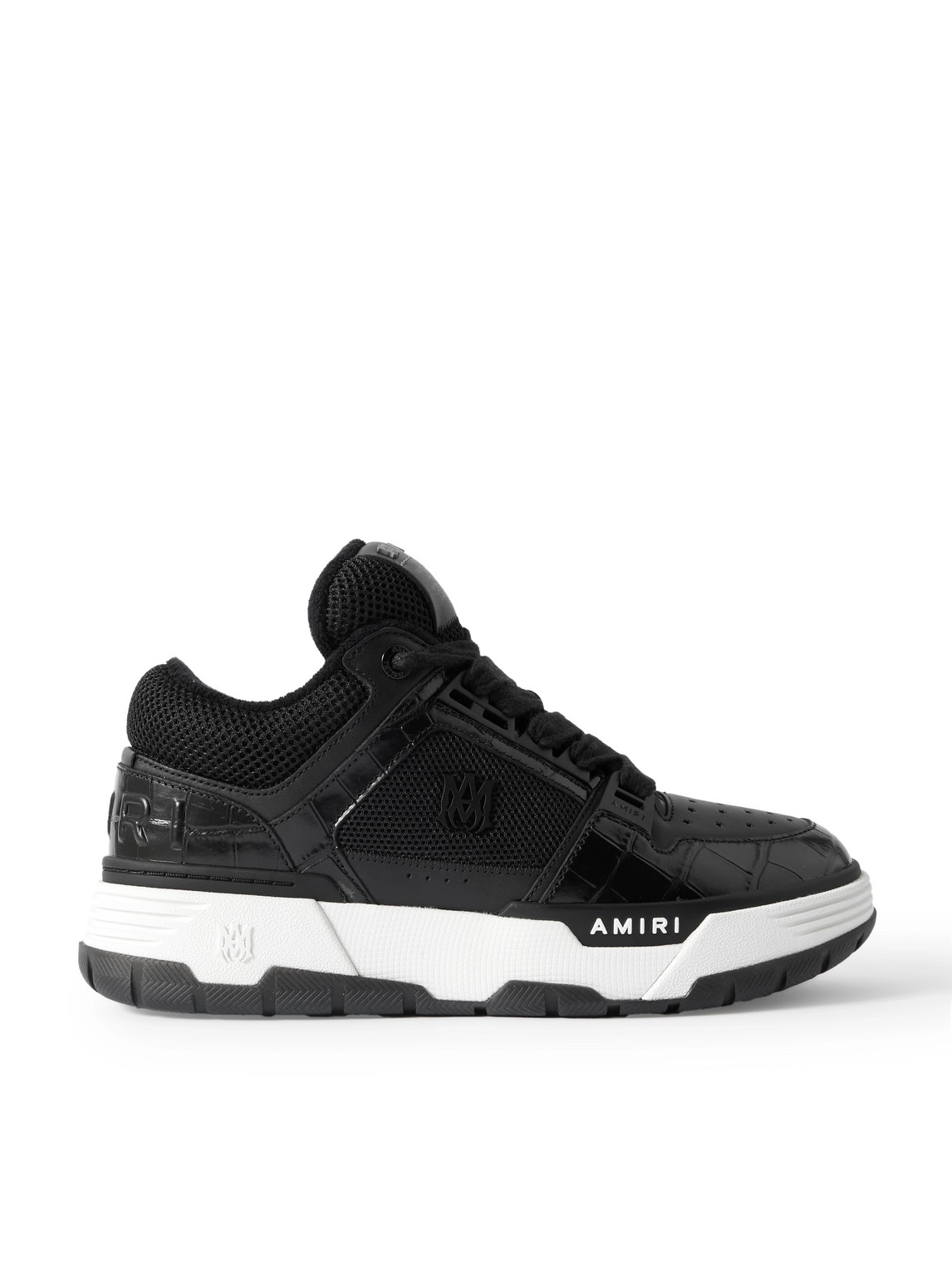 AMIRI - MA-1 Croc-Effect Trimmed Mesh and Leather Sneakers - Men - Black - EU 44 von AMIRI