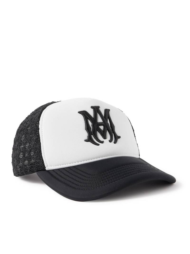 AMIRI - MA Logo-Embroidered Scuba and Mesh Trucker Cap - Men - Black von AMIRI