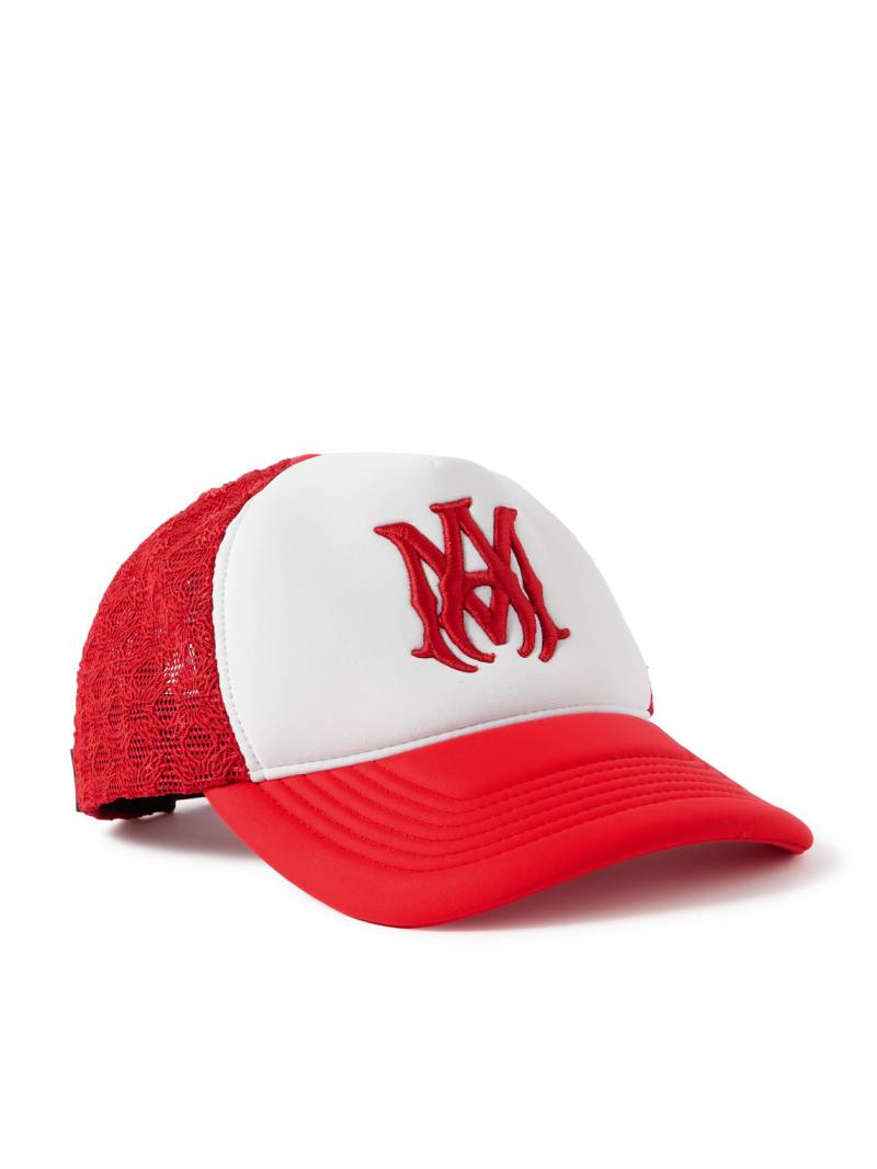 AMIRI - MA Logo-Embroidered Scuba and Mesh Trucker Cap - Men - Red von AMIRI