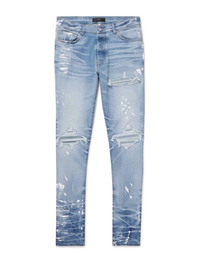 AMIRI - MX1 Slim-Fit Straight-Leg Panelled Distressed Paint-Splattered Jeans - Men - Blue - UK/US 28 AMIRI - MX1 Slim-Fit Straight-Leg Panelled Distressed Paint-Splattered Jeans - Men - Blue - UK/US 28 von AMIRI