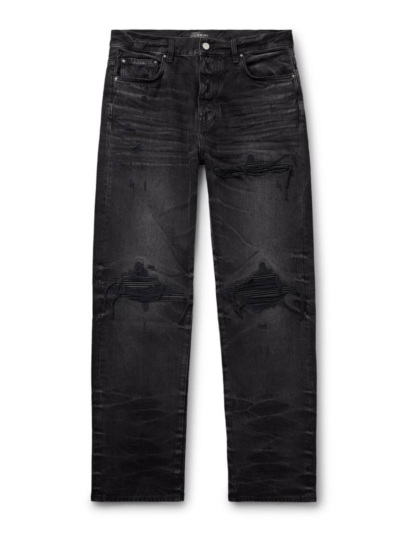 AMIRI - MX1 Straight-Leg Leather-Panelled Distressed Jeans - Men - Black - UK/US 31 AMIRI - MX1 Straight-Leg Leather-Panelled Distressed Jeans - Men - Black - UK/US 31 von AMIRI