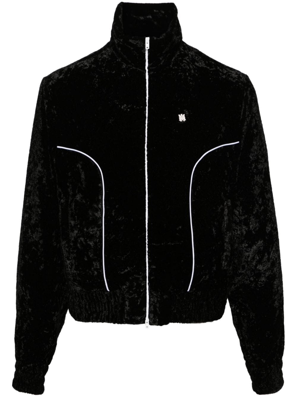 AMIRI Samt-Sportjacke in Knitteroptik - Schwarz von AMIRI