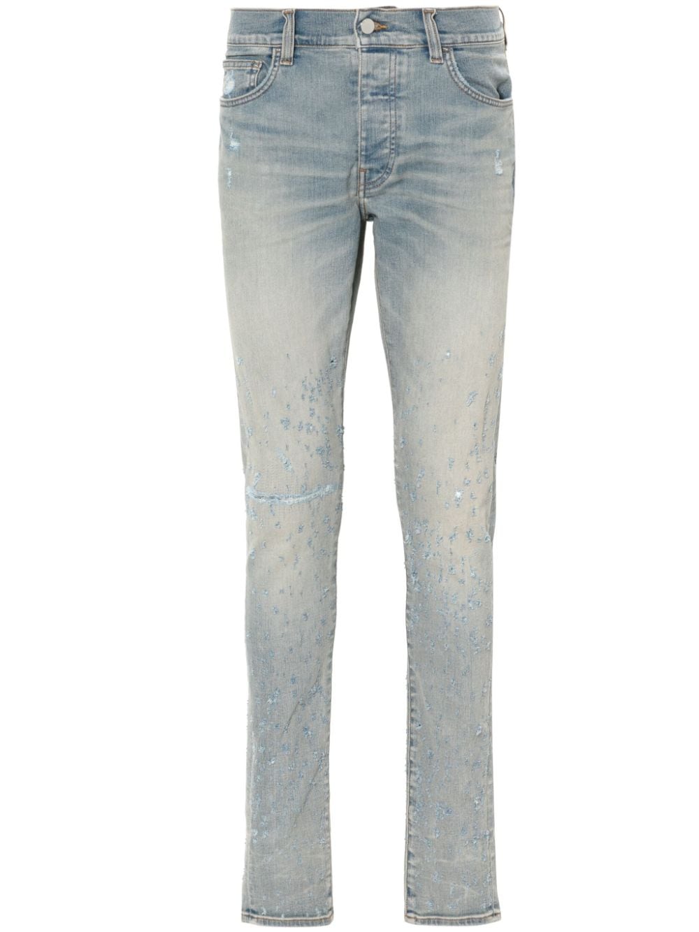 AMIRI Halbhohe Shotgun Skinny-Jeans - Blau von AMIRI