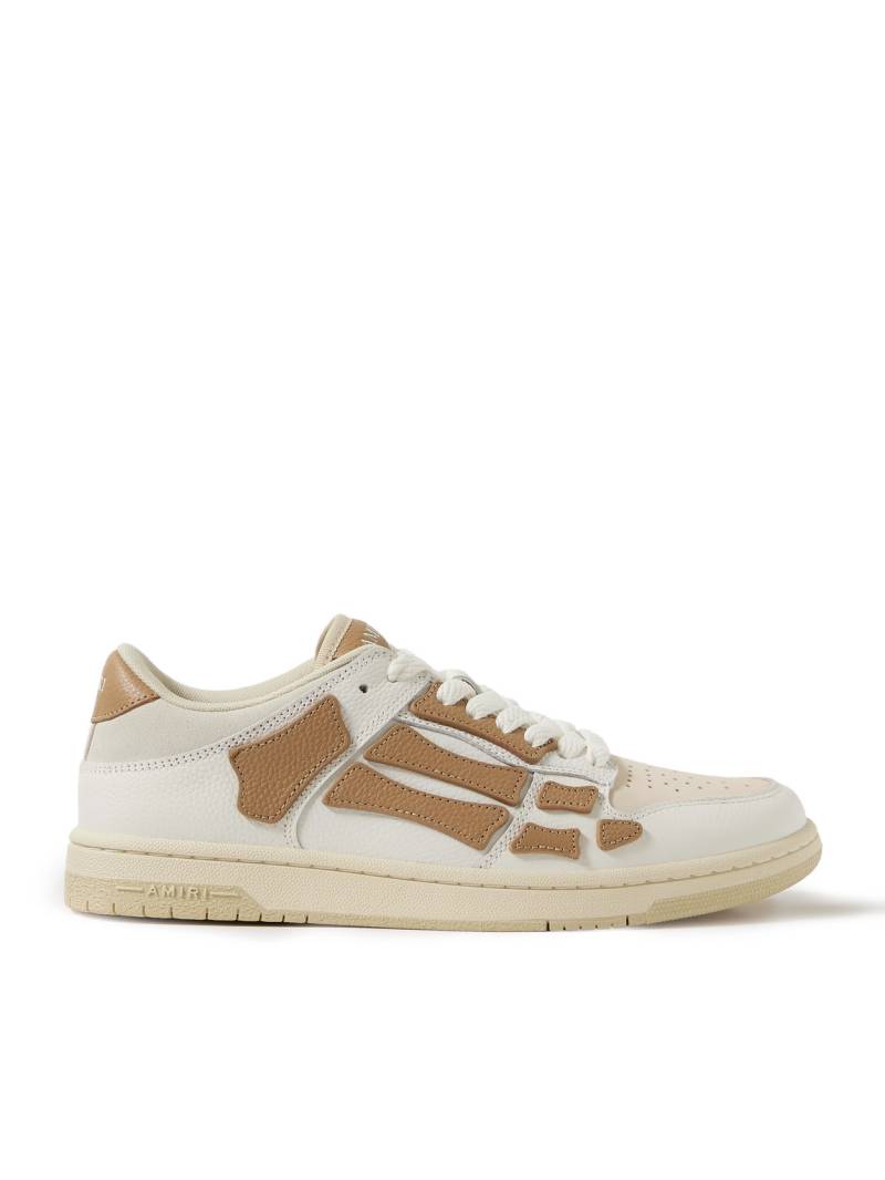 AMIRI - Skel-Top Appliquéd Leather and Suede Sneakers - Men - Neutrals - EU 41 von AMIRI