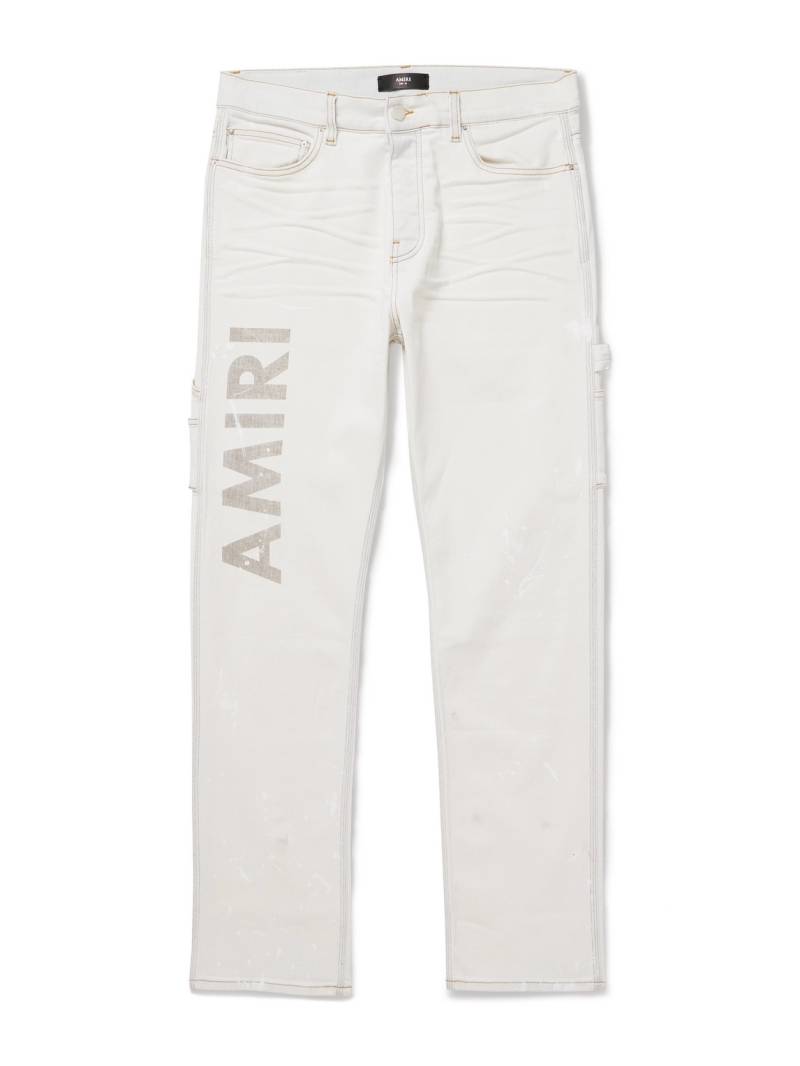 AMIRI - Slim-Fit Straight-Leg Logo-Print Paint-Splattered Jeans - Men - Blue - UK/US 30 von AMIRI