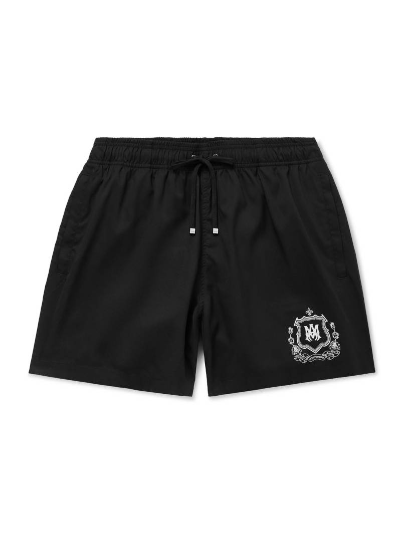 AMIRI - Straight-Leg Mid-Length Logo-Print Swim Shorts - Men - Black - XL von AMIRI