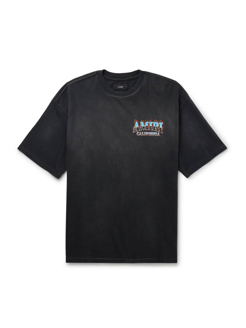 AMIRI - Sunny Place Logo-Print Cotton-Blend Jersey T-Shirt - Men - Black - L von AMIRI