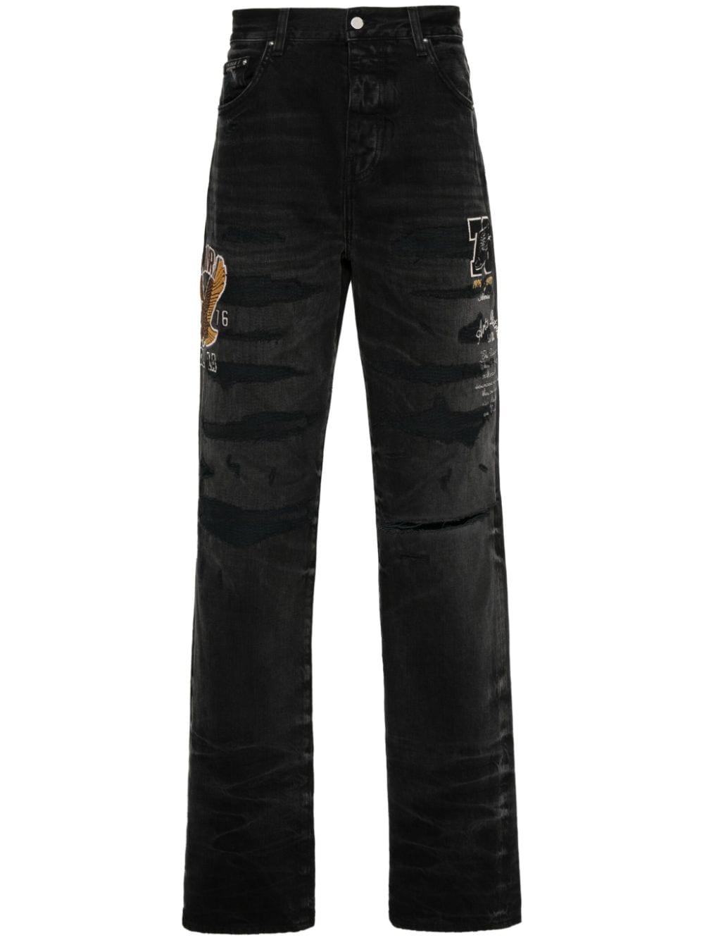 AMIRI Varsity Straight-Leg-Jeans - Schwarz von AMIRI