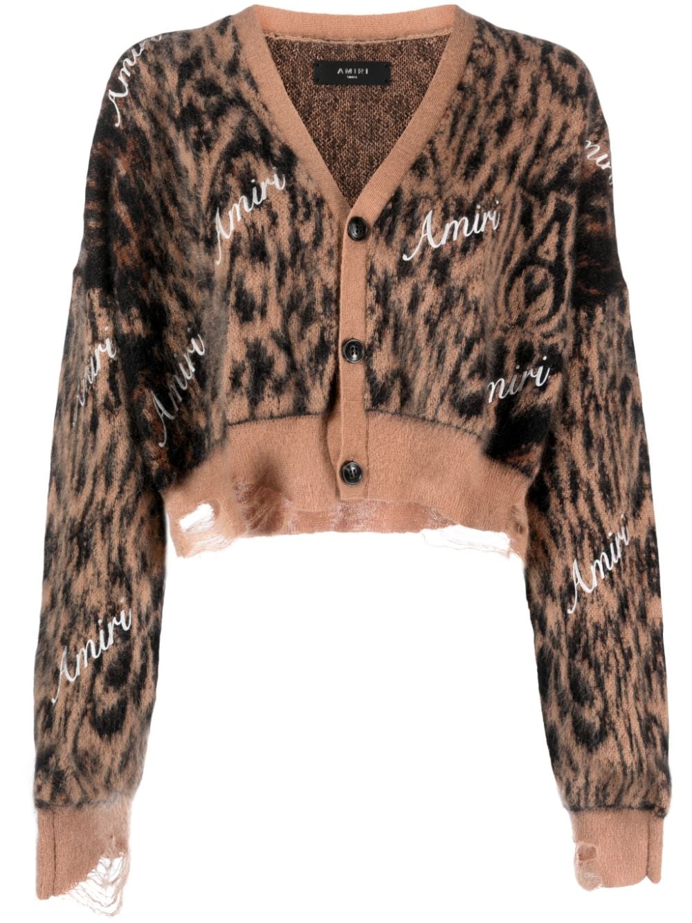 AMIRI Cardigan mit Leoparden-Print - Braun von AMIRI