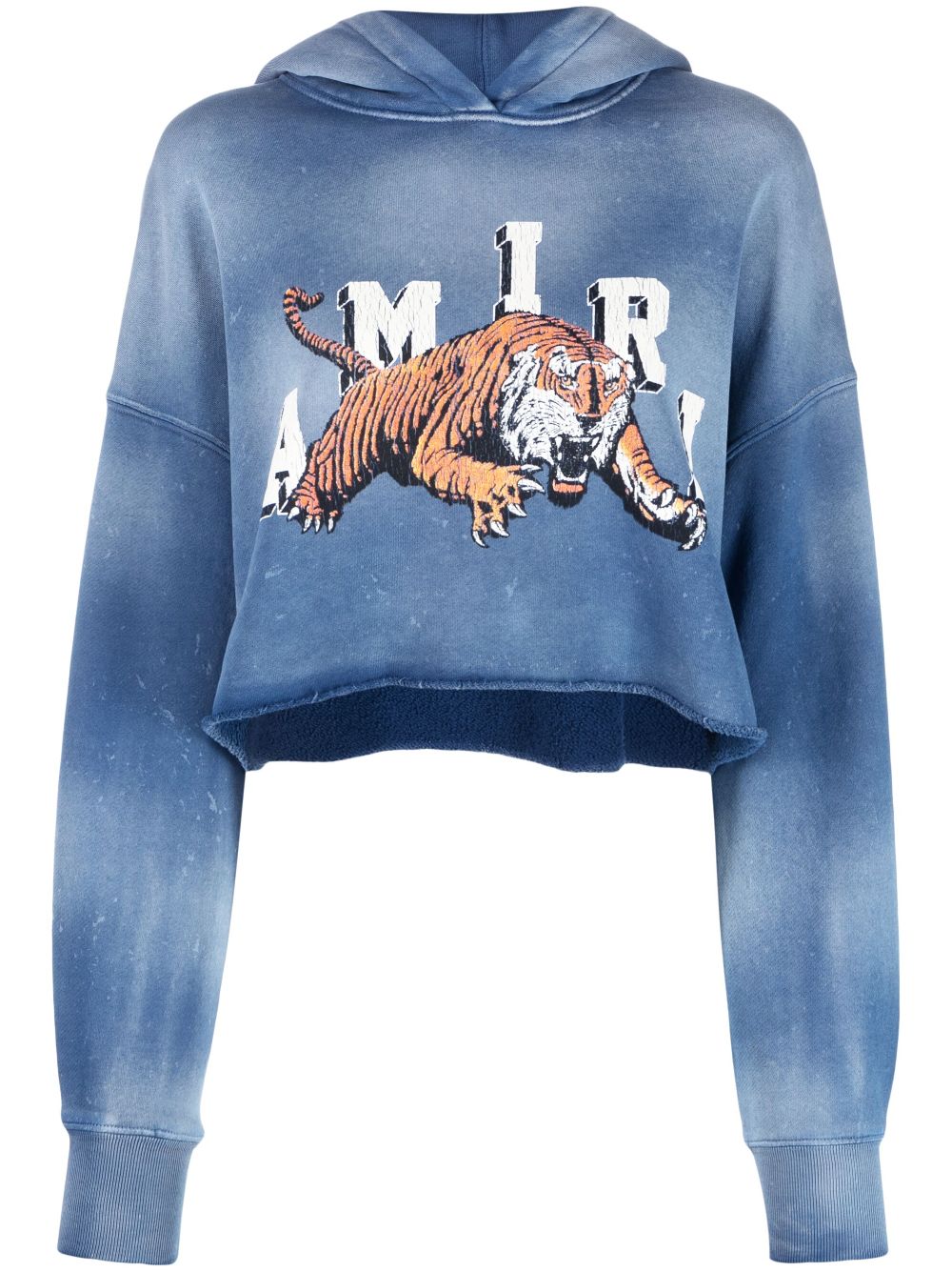 AMIRI Cropped-Hoodie mit Logo - Blau von AMIRI