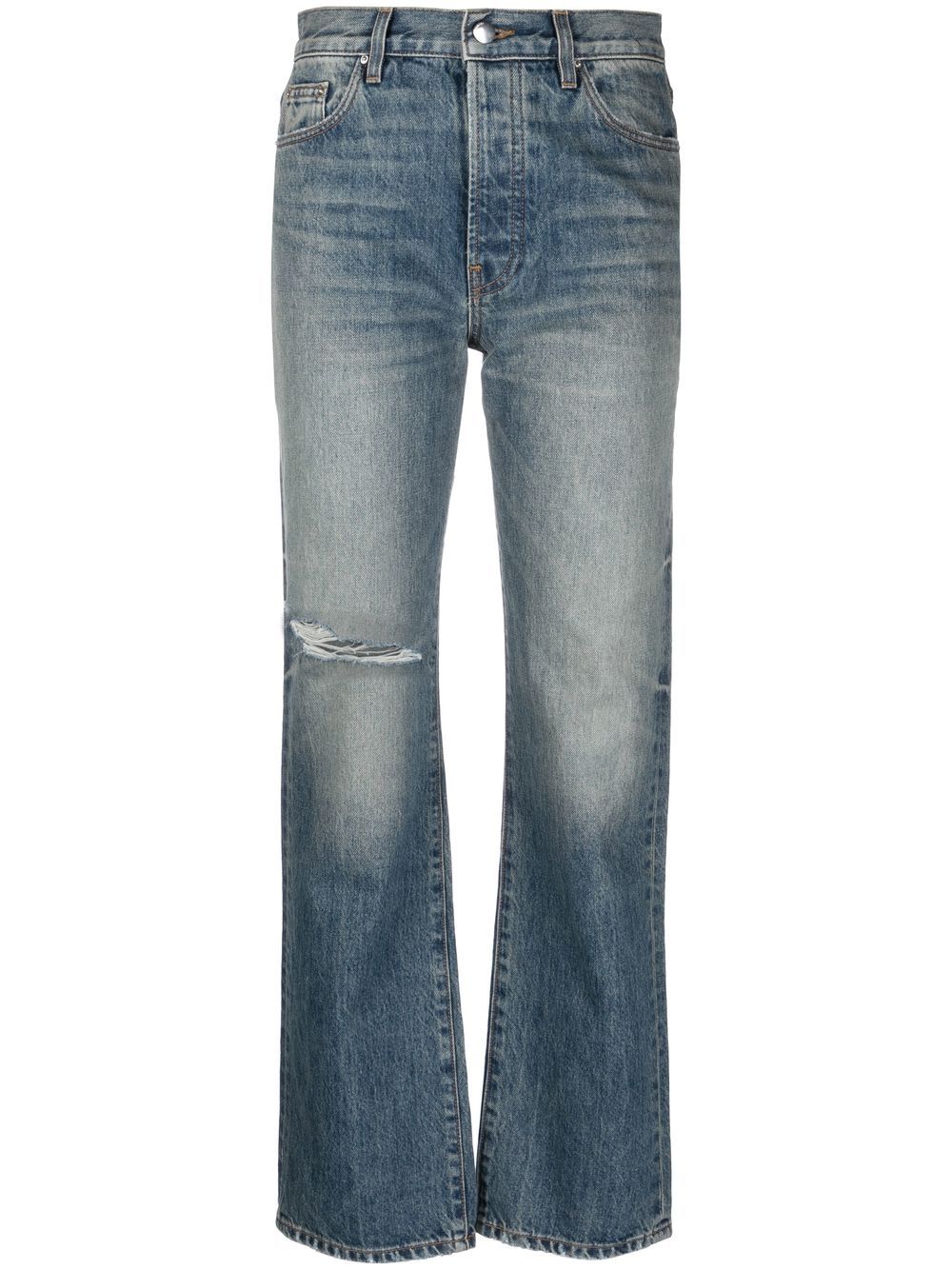 AMIRI Gerade Distressed-Jeans - Blau von AMIRI