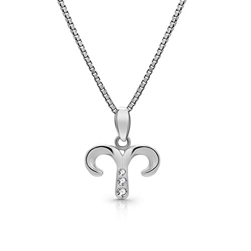 AMITSCHI® Sternzeichen-Kette aus 925 Sterling Silber - [verstellbare Sternzeichenkette für Damen] Perfekte Geschenkidee - Einzigartiges Sternzeichen Design - Widder 21. März - 20. April von AMITSCHI