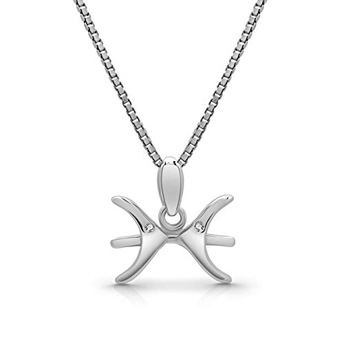 AMITSCHI® Sternzeichen-Kette aus 925 Sterling Silber - [verstellbare Sternzeichenkette für Damen] Perfekte Geschenkidee - Einzigartiges Sternzeichen Design - Fische 20. Februar - 20. März von AMITSCHI