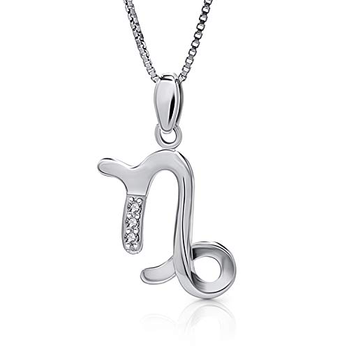 AMITSCHI® Sternzeichen-Kette aus 925 Sterling Silber - [verstellbare Sternzeichenkette für Damen] Perfekte Geschenkidee - Einzigartiges Sternzeichen Design - Steinbock 22. Dezember - 20. Januar von AMITSCHI