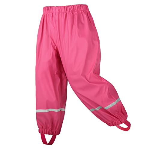 amiyan Kinder Regenhose wasserdichte Atmungsaktiv Buddelhose Matschhose für Mädchen Jungen Rose 86/92 von amiyan