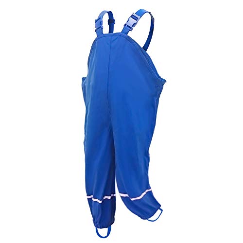 amiyan Kinder Regenlatzhose Regenhose wasserdichte Atmungsaktiv Buddelhose Matschhose mit Hosenträgern für Mädchen Jungen Blau 110/116 von amiyan