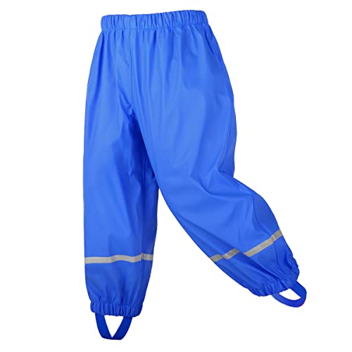 amiyan Kinder Regenhose wasserdichte Atmungsaktiv Buddelhose Matschhose für Mädchen Jungen Blau 86/92 von amiyan