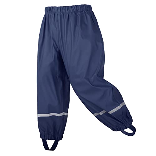 amiyan Kinder Regenhose wasserdichte Atmungsaktiv Buddelhose Matschhose für Mädchen Jungen Dunkelblau 86/92 von amiyan