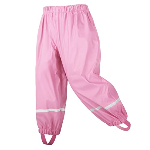 amiyan Kinder Regenhose wasserdichte Atmungsaktiv Buddelhose Matschhose für Mädchen Jungen Rosa 122/128 von amiyan