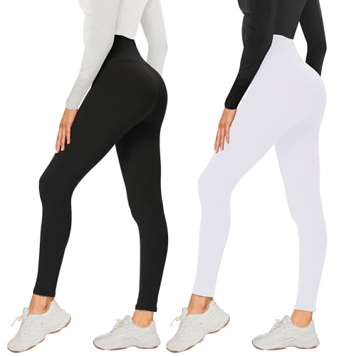 AMIYOYO 2er Pack Leggings für Damen High Waist Leggins Blickdicht Elastische Bauchweg Hosen Weiche Sporthose für Yoga Fitness Outdoor Freizeit von AMIYOYO