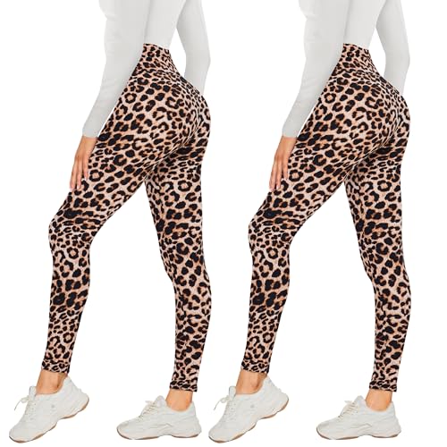 AMIYOYO 2er Pack Leggings für Damen High Waist Leggins Blickdicht Elastische Bauchweg Hosen Weiche Sporthose für Yoga Fitness Outdoor Freizeit von AMIYOYO