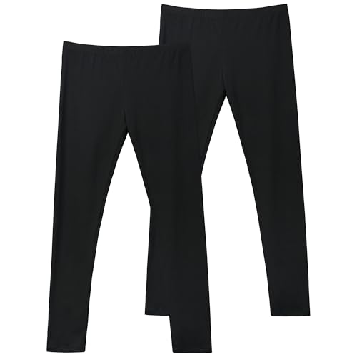 AMIYOYO Leggings Mädchen 2 Pack Leggings Kinder Sport Leggings für Mädchen Elastizität Sporthose Kinder Fitness Hosen Gymnastikhose Bequem Warm Tanzhose Basic für Girls von AMIYOYO