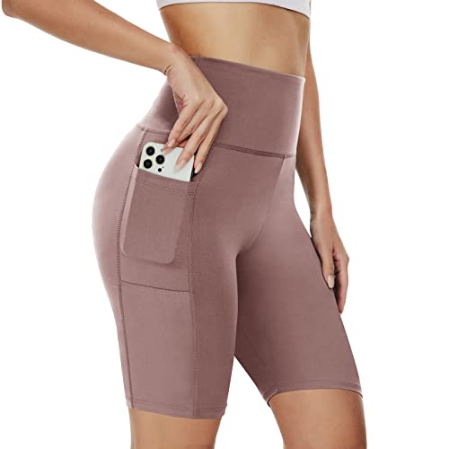 AMIYOYO Radlerhose Damen mit Taschen Leggings Sporthose Kurze High Waist Blickdicht Sportshorts Dehnbar Hotpants Bequem für Yoga Fitness Gym Sommer von AMIYOYO