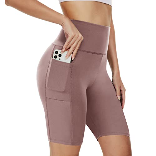 AMIYOYO Radlerhose Damen mit Taschen High Waist Sporthose Kurze Leggings Blickdicht Sportshorts Dehnbar Hotpants Bequem für Sommer Yoga Fitness Gym von AMIYOYO