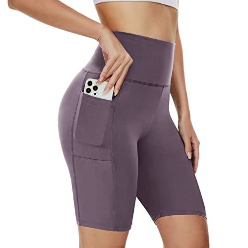 AMIYOYO Radlerhose Damen mit Taschen High Waist Sporthose Kurze Leggings Blickdicht Sportshorts Dehnbar Hotpants Bequem für Sommer Yoga Fitness Gym von AMIYOYO