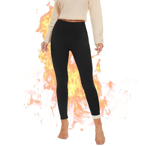 AMIYOYO Thermo Leggings Damen Gefüttert Leggings Fleece Thermohose Verdickte Plüsch Leggins Blickdicht Samt Thermounterwäsche Warm Strumpfhose Winter von AMIYOYO