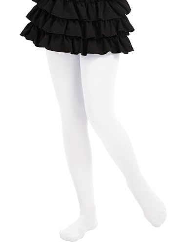 AMIYOYO Thermo Strumpfhose Mädchen Gefütterte Leggings Kinder Ballettkleidung Winter Warm Lined Tights Verdicke Treggings Innenfutter (Weiß,XL) von AMIYOYO