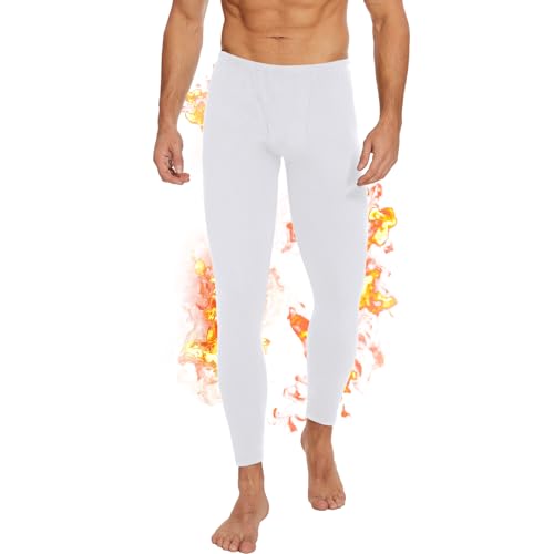 AMIYOYO Thermo Unterhose Lange Unterhosen Herren Thermohose Männer Thermounterwäsche Herren Hochtailliert Funktionsunterwäsche Atmungsaktiv Warme Fleece Skiunterwäsche für Winter von AMIYOYO