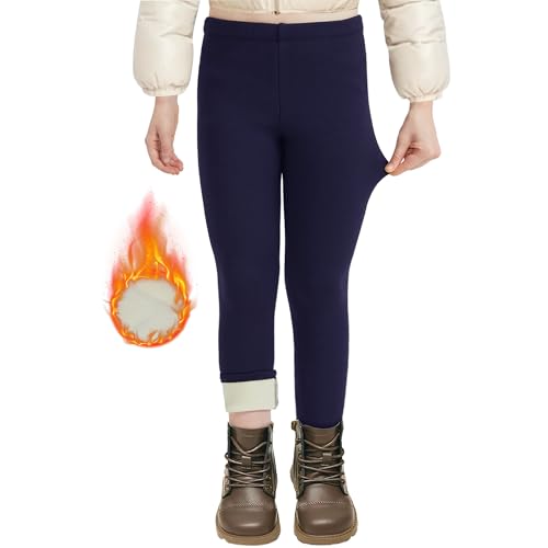 AMIYOYO Thermoleggings Mädchen Gefütterte Leggings mit Fleece Winter Lange Thermohose Kinder Verdickte Warme Thermounterwäsche Blickdicht Elastisch von AMIYOYO