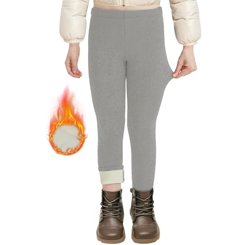 AMIYOYO Thermoleggings Mädchen Gefütterte Leggings mit Fleece Winter Lange Thermohose Kinder Verdickte Warme Thermounterwäsche Blickdicht Elastisch von AMIYOYO
