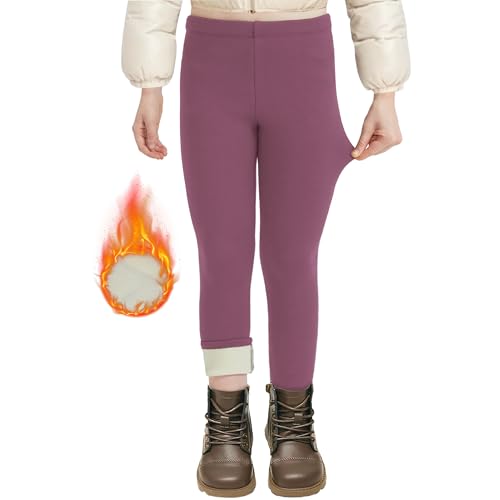AMIYOYO Thermoleggings Mädchen Gefütterte Leggings mit Fleece Winter Lange Thermohose Kinder Verdickte Warme Thermounterwäsche Blickdicht Elastisch von AMIYOYO