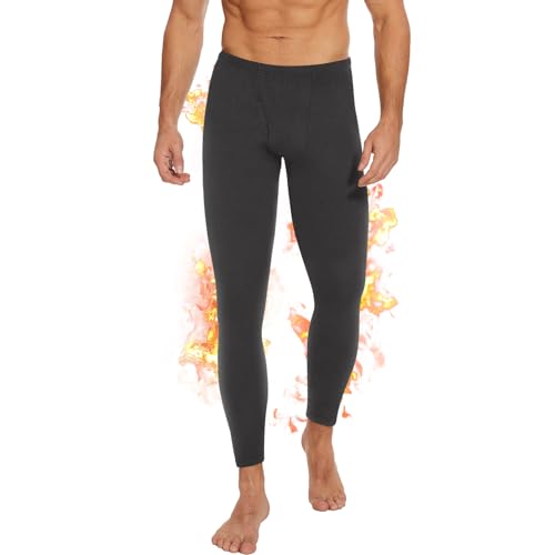 AMIYOYO Thermo Unterhose Lange Unterhosen Herren Thermohose Männer Thermounterwäsche Herren Hochtailliert Funktionsunterwäsche Atmungsaktiv Warme Fleece Skiunterwäsche für Winter von AMIYOYO