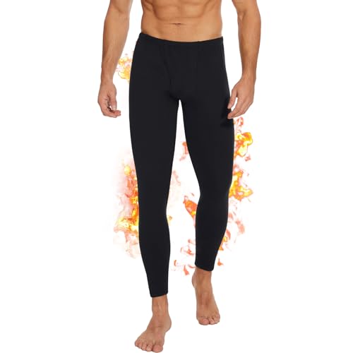 AMIYOYO Thermo Unterhose Lange Unterhosen Herren Thermohose Männer Thermounterwäsche Herren Hochtailliert Funktionsunterwäsche Atmungsaktiv Warme Fleece Skiunterwäsche für Winter von AMIYOYO