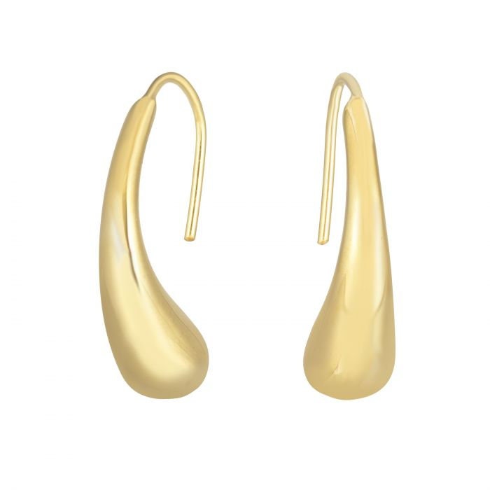 14K Gold Polierter Offener Kreis Baumeln Ohrring, Euro Wire Baumeln Ohrringe von AMJEWELRYNYC