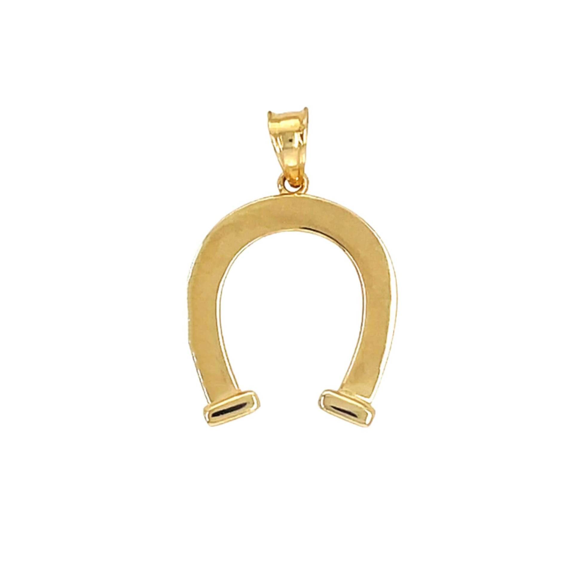 14K Solid Gelbgold Weißgold Hufeisen Anhänger Charm Für Eine Kette Oder Halskette | Zierliche Schlichter von AMJEWELRYNYC
