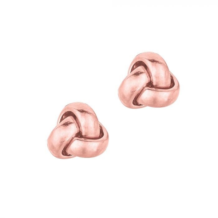 14K Weiß Oder Gelb Rosa Gold Mini Polierte Liebesknoten Ohrstecker, Push Back Ohrstecker von AMJEWELRYNYC