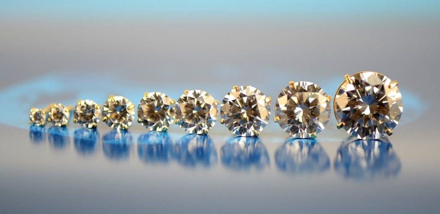 14K Weißgold Schwere Korb Runde Diamant Klar Weißen Zirkonia Ohrstecker Mit Schraubverschluss von AMJEWELRYNYC