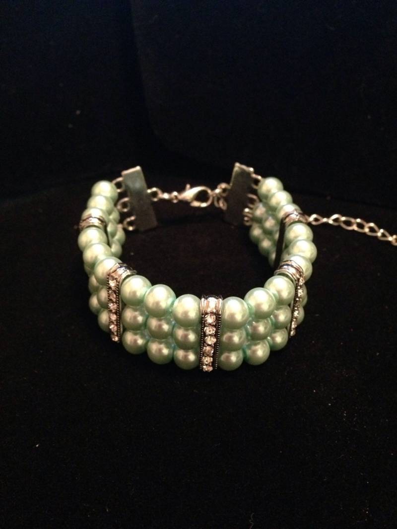 Perlen Petrol Handgefertigte Armband von AMJJewels